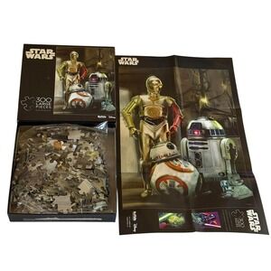 Star Wars Buffalo Games 300 Large Pcs Puzzle Droids C-3PO R2-D2 BB-8 COMPLETE